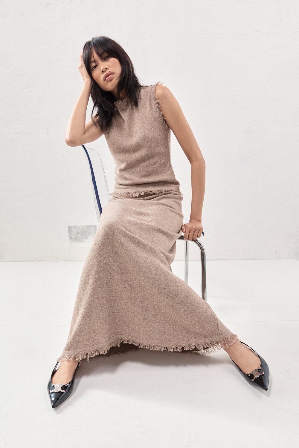 Rowe Knit Maxi Skirt Mocha Product Image