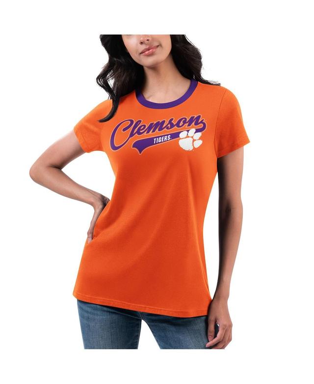 Womens G-iii 4Her by Carl Banks Orange Clemson Tigers Recruit Ringer T-shirt Product Image