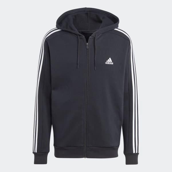 Essentials Fleece 3-Stripes Full-Zip Hoodie Product Image