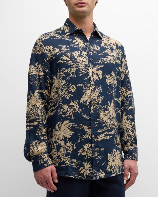 Rodd & Gunn Livingstone Original Fit Tropical Print Linen Button-Up Shirt Product Image