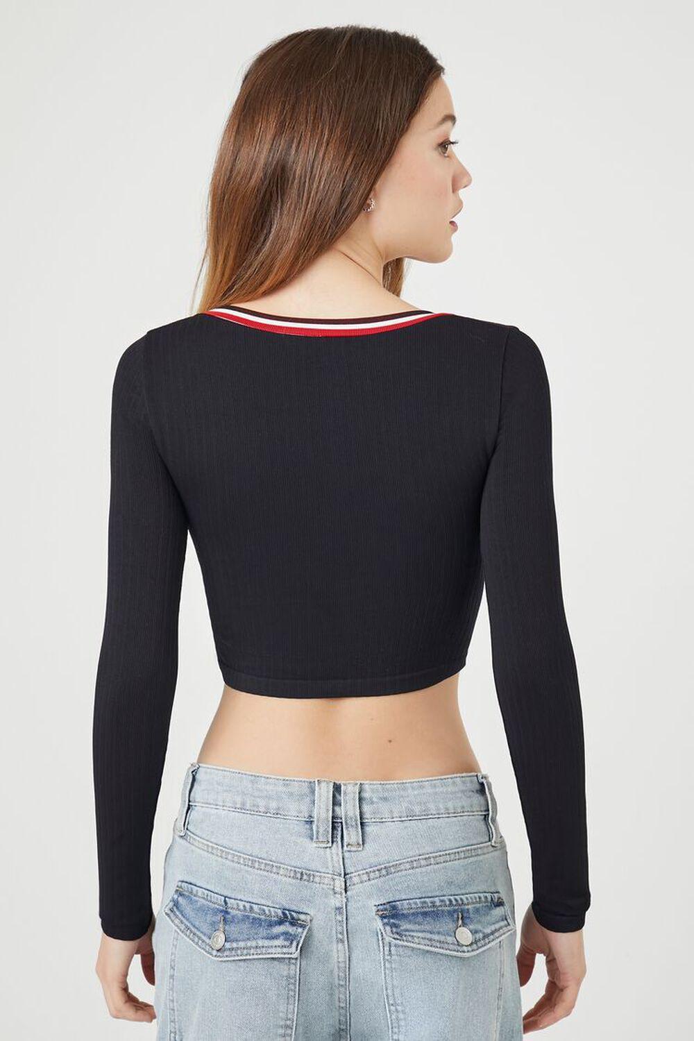 Seamless Striped-Trim Crop Top | Forever 21 Product Image