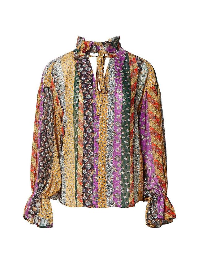 Womens Farah Patchwork Stripe Blouse Product Image