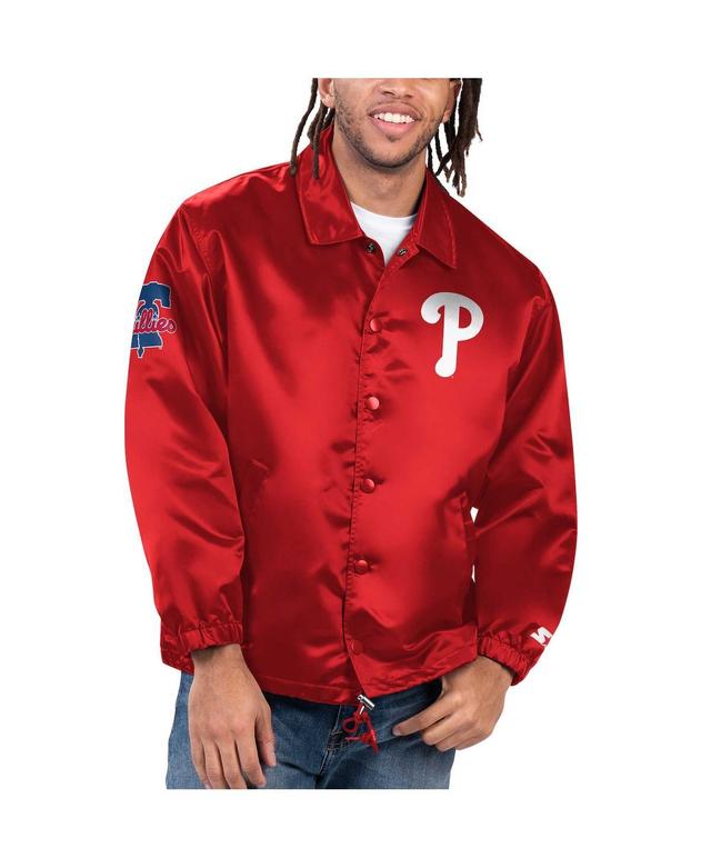 Mens Starter Philadelphia Phillies Option Route Satin Full-Snap Jacket Product Image