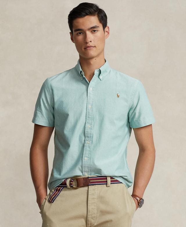 Men's Classic-fit Short-sleeve Oxford Shirt In College Green Product Image