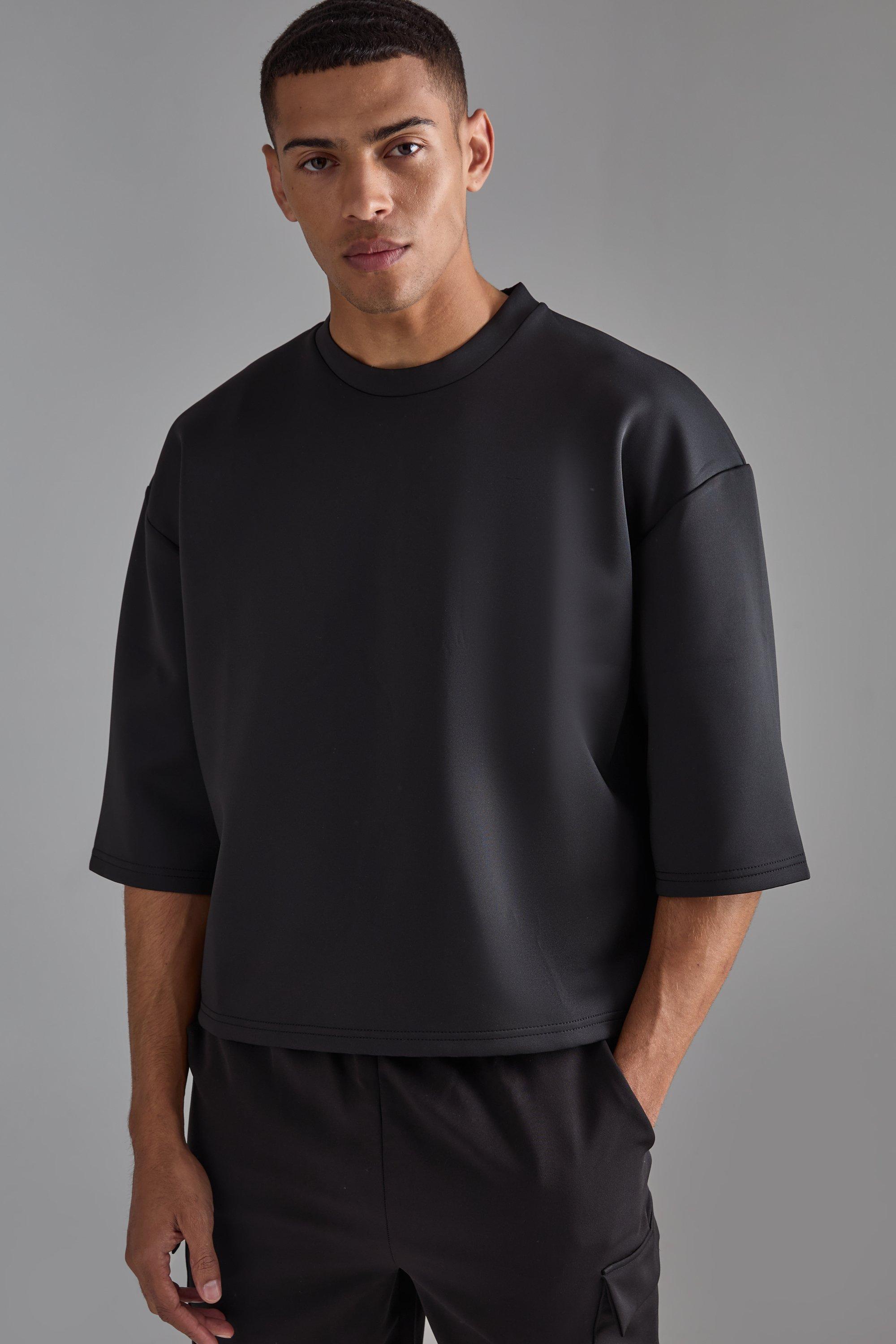 Oversized Extra Boxy Half Sleeve Scuba T-shirt | boohooMAN USA Product Image