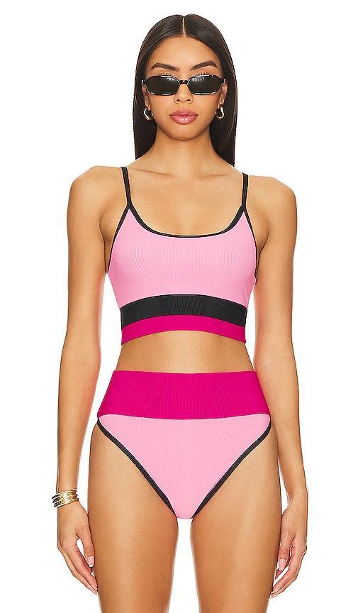 BEACH RIOT Eva Bikini Top in Pink. Product Image