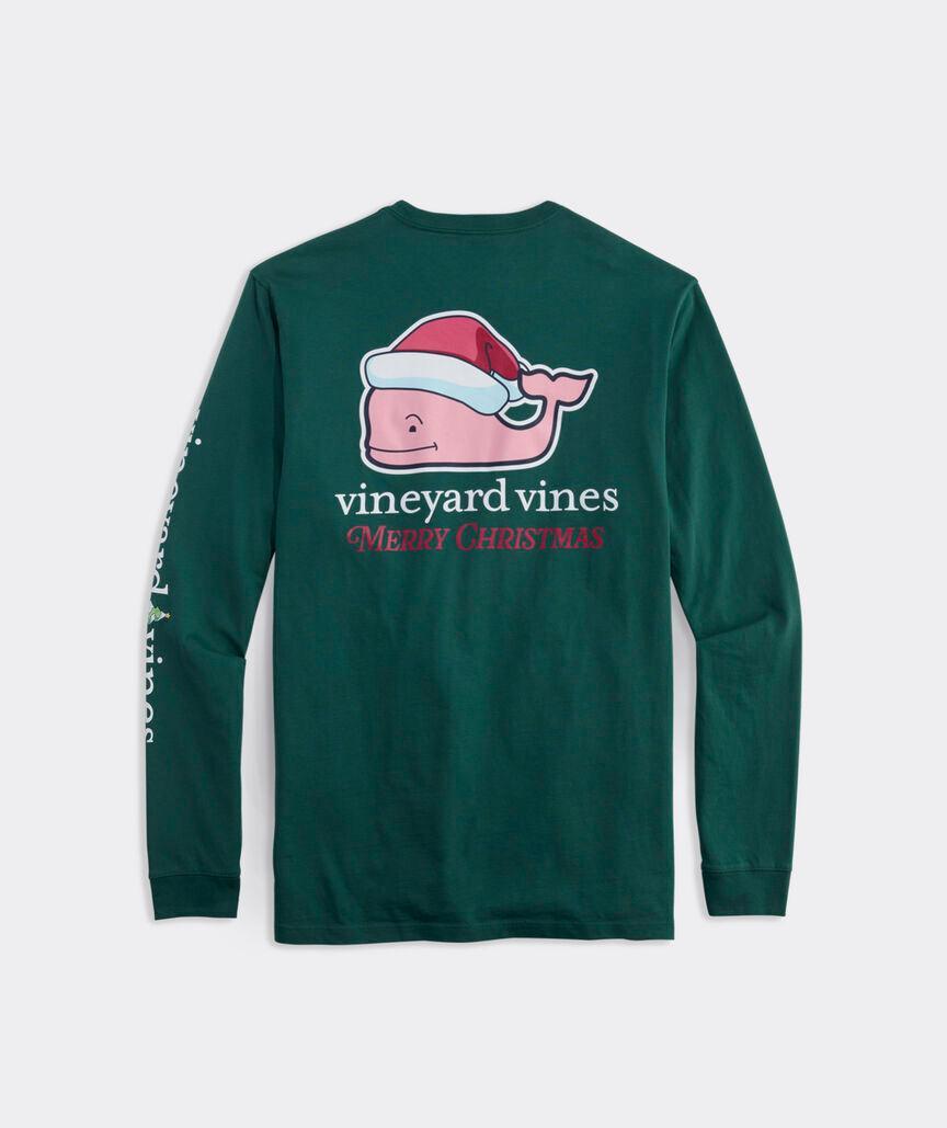 Santa Whale Long-Sleeve Pocket Tee Product Image