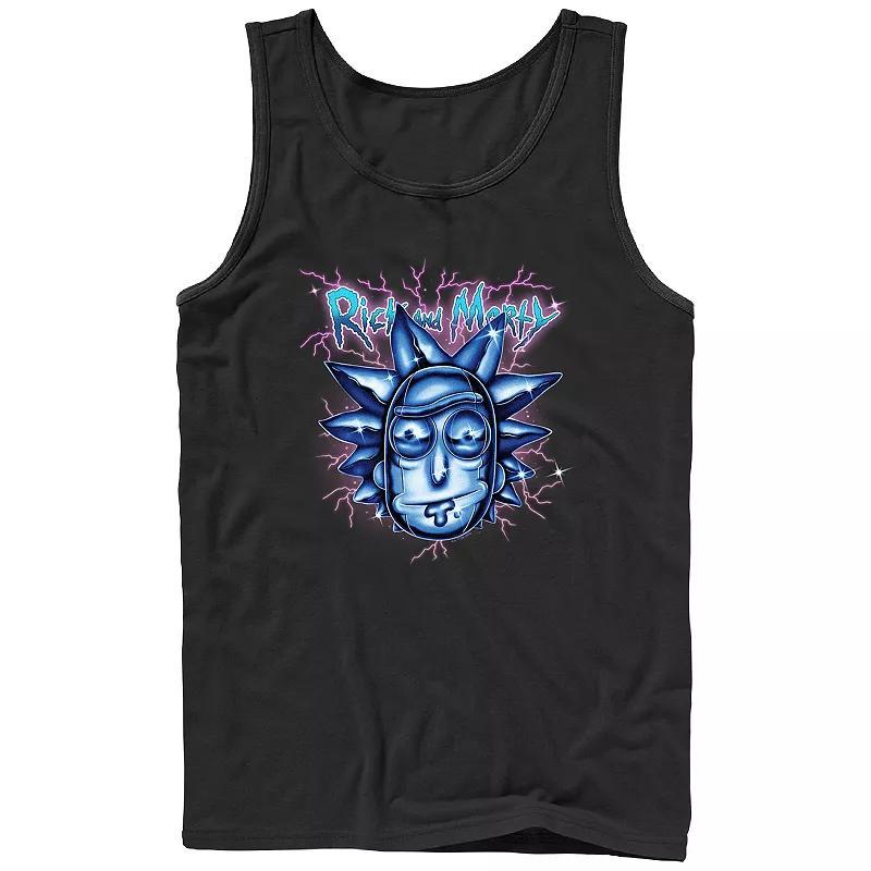 Mens Rick And Morty Shiny Metal Rick Head Graphic Tank Top Product Image