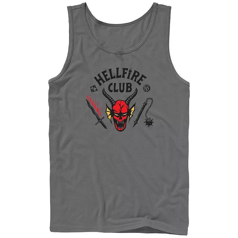 Mens Netflix Stranger Things Hellfire Club Logo Graphic Tank Top Grey Product Image