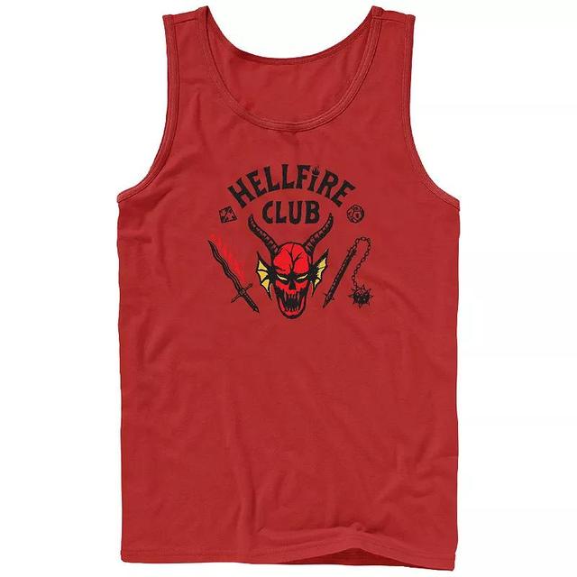 Mens Netflix Stranger Things Hellfire Club Logo Graphic Tank Top Grey Product Image