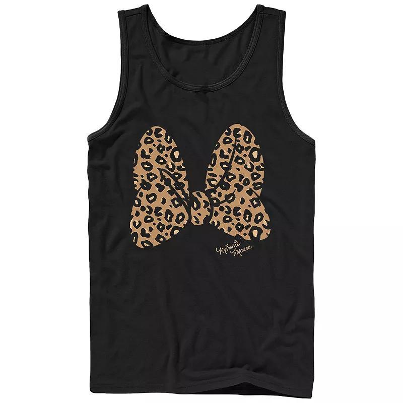 Disneys Minnie Mouse Mens Leopard Print Bow Tank Top Product Image