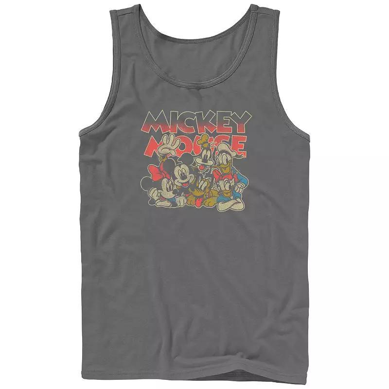 Disneys Mickey Mouse Mens And Friends Group Image Graphic Tank Top Grey Product Image