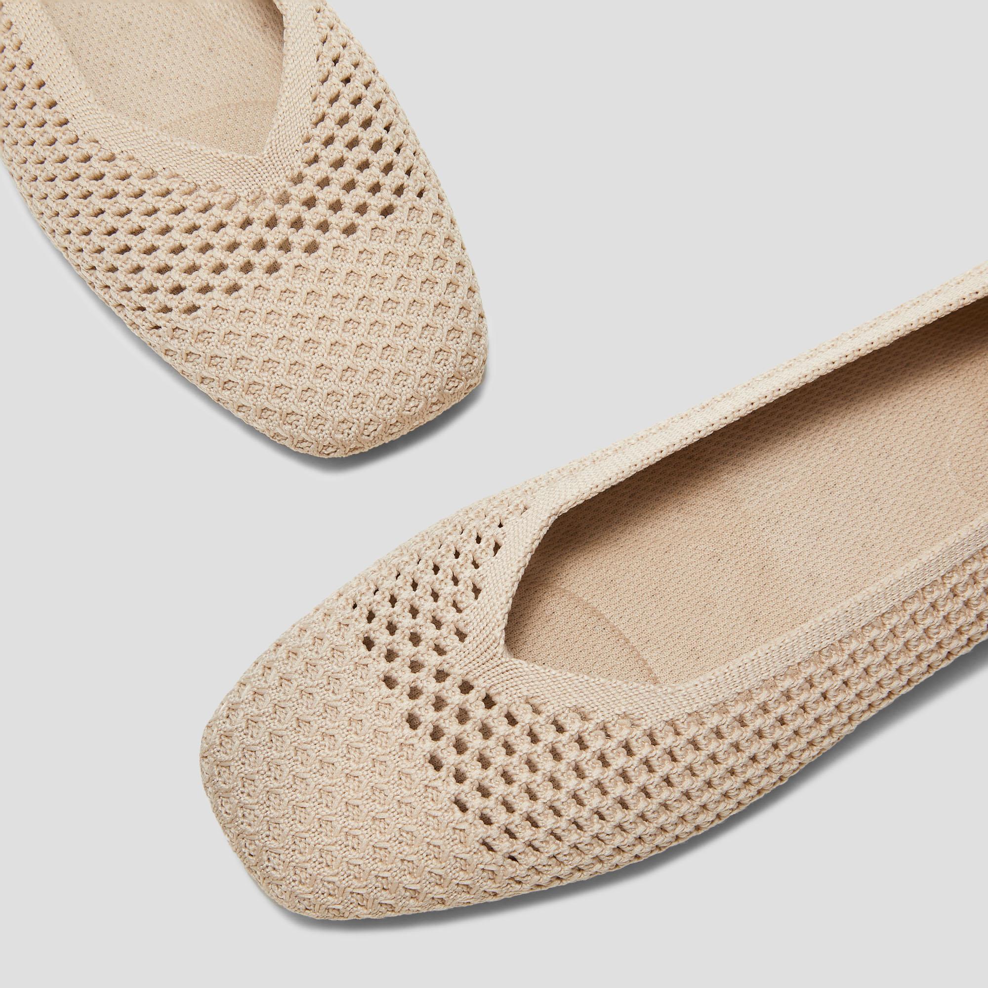 Square-Toe V-Cut Mesh Flats (Margot 2.0) Product Image