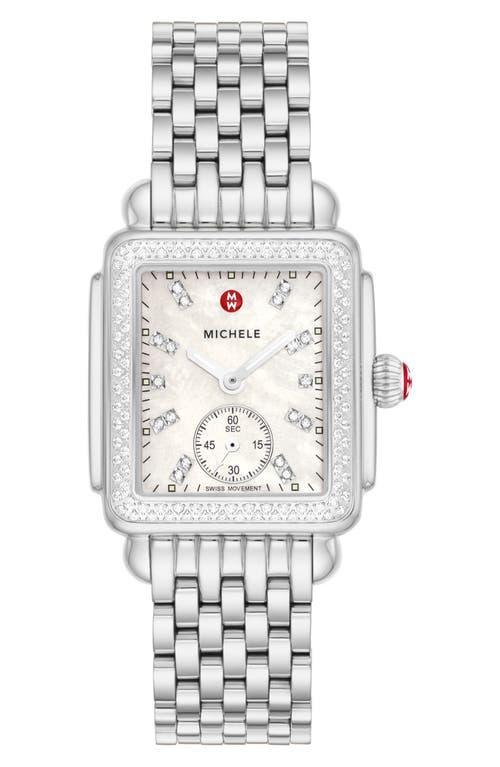 MICHELE Deco Mid Diamond Dial Bracelet Watch, 29mm Product Image