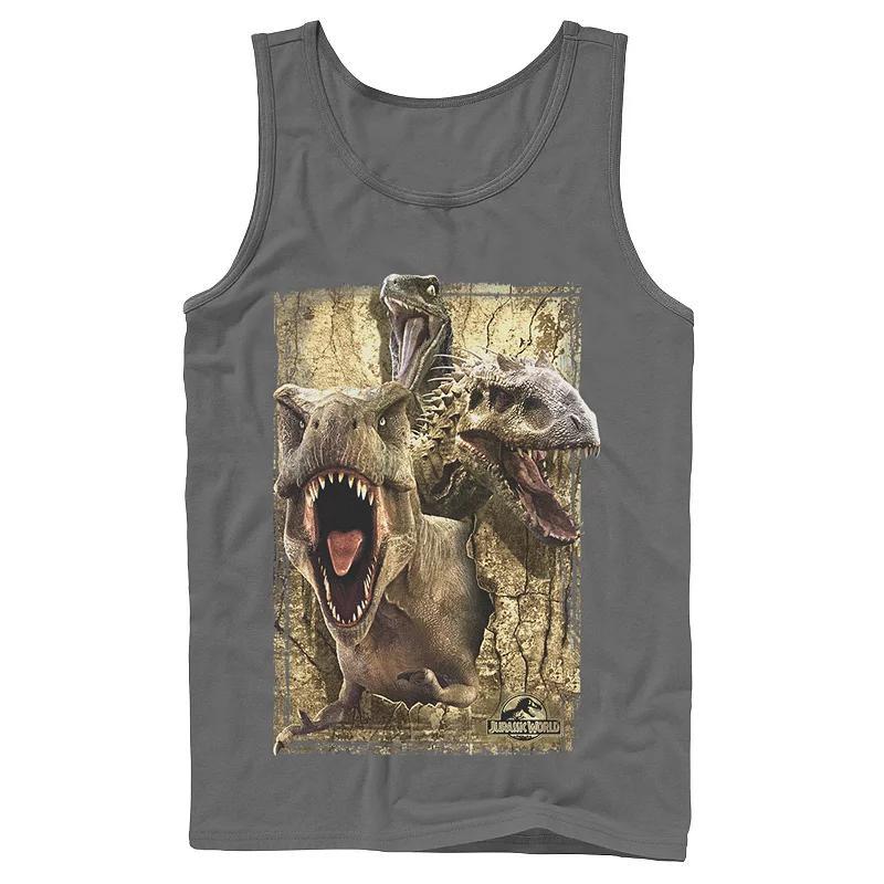 Mens Jurassic World T-Rex Indominus Rex & Raptor Tank Top Product Image