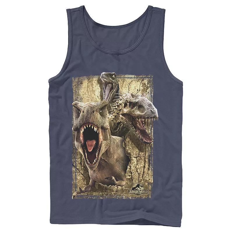 Mens Jurassic World T-Rex Indominus Rex & Raptor Tank Top Product Image