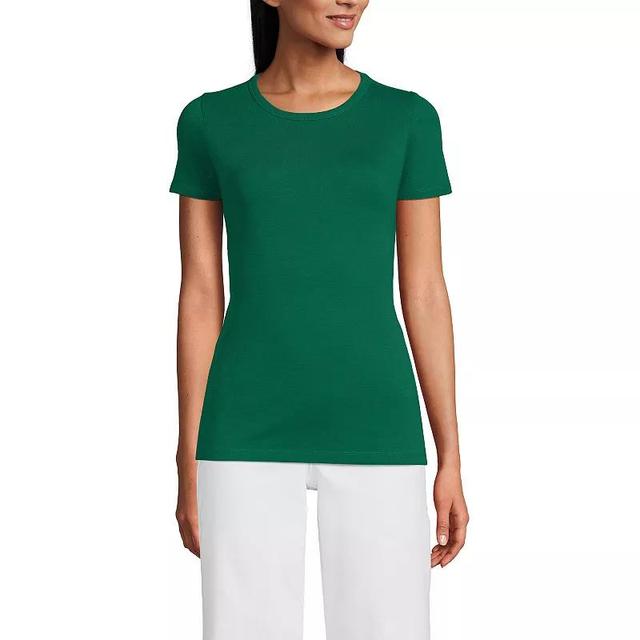 Womens Lands End All-Cotton Crewneck Tee Product Image