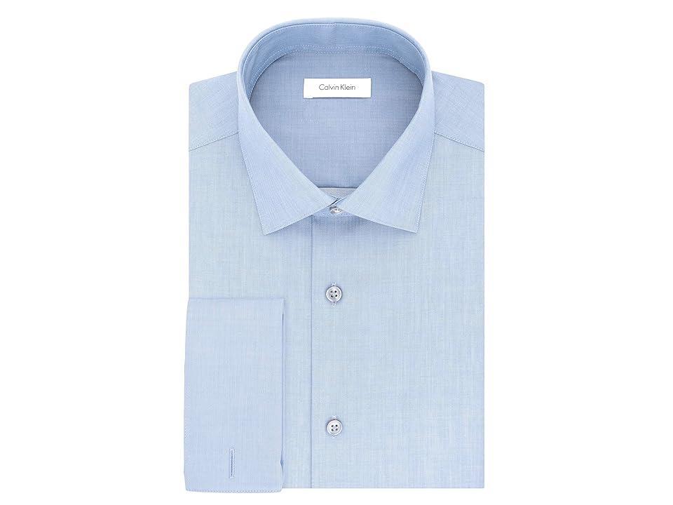 Men's Slim-Fit Non-Iron Herringbone French Cuff Dress Shirt Product Image