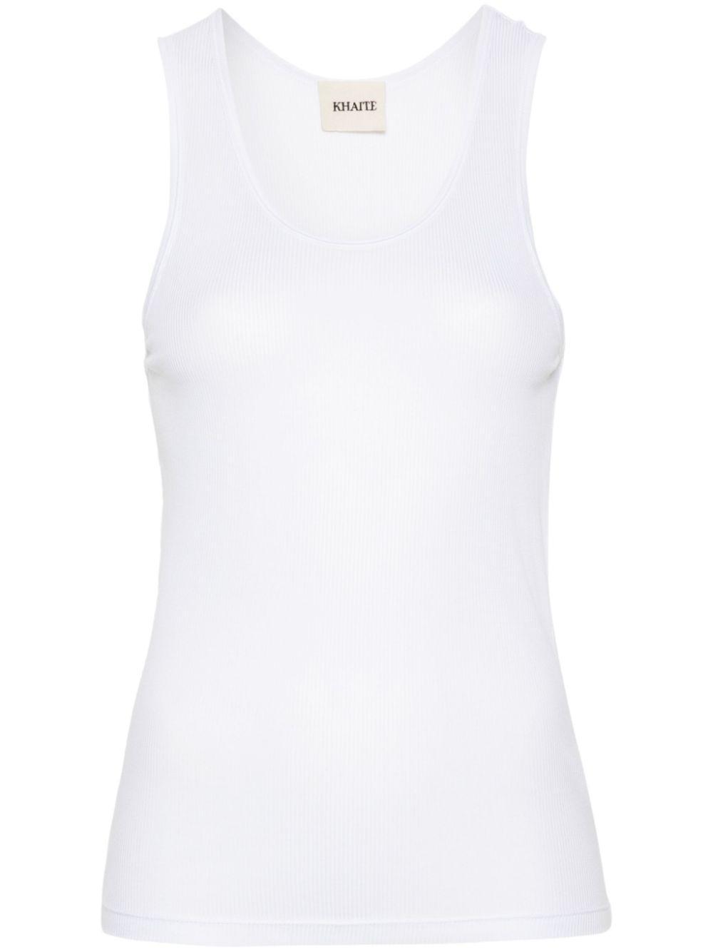 KHAITE Johnnie Classic Tank Top In White Product Image