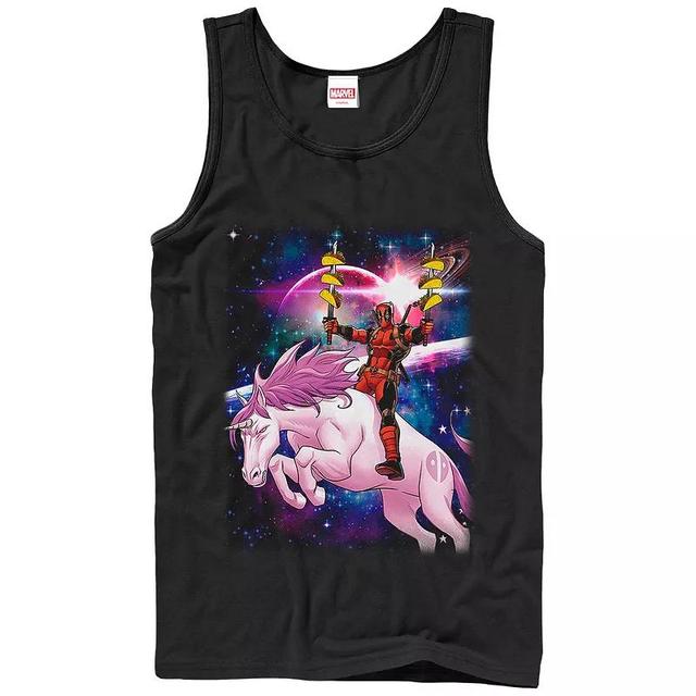 Mens Marvel Deadpool Pink Unicorn Ride Graphic Tank Product Image