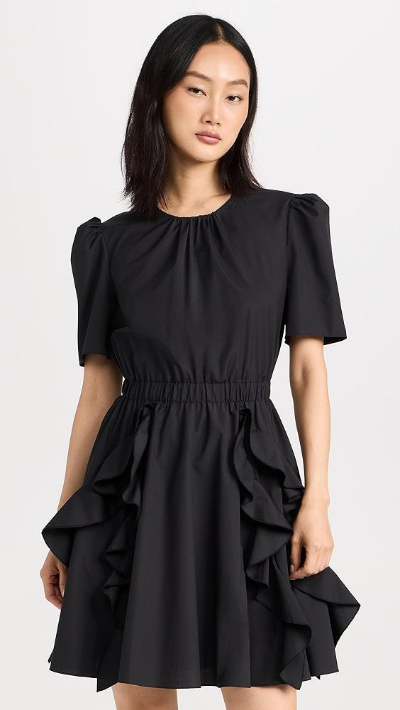 Jason Wu Short Sleeve Cotton Crew Neck Dress with Ruffle Skirt | Shopbop Product Image