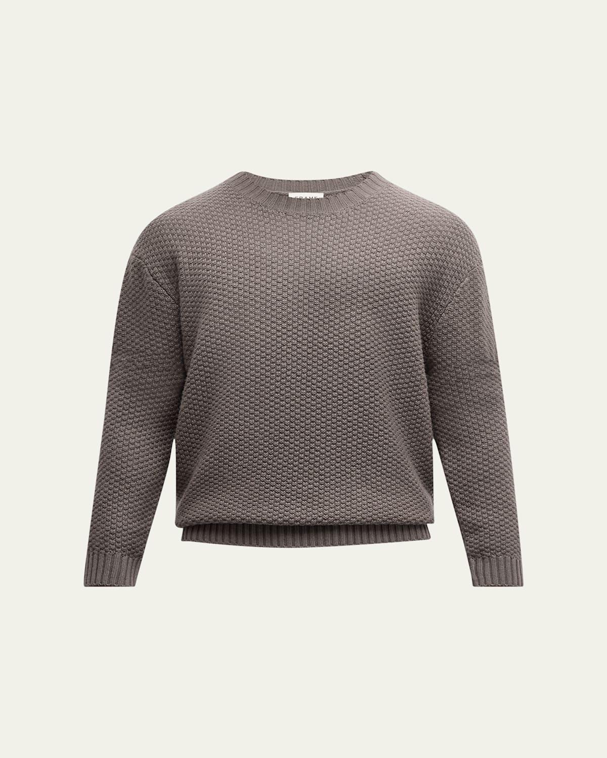 Mens Textured Wool-Cashmere Sweater Product Image