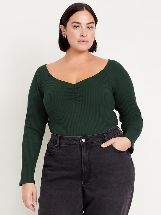 Cinched Rib-Knit Top Product Image