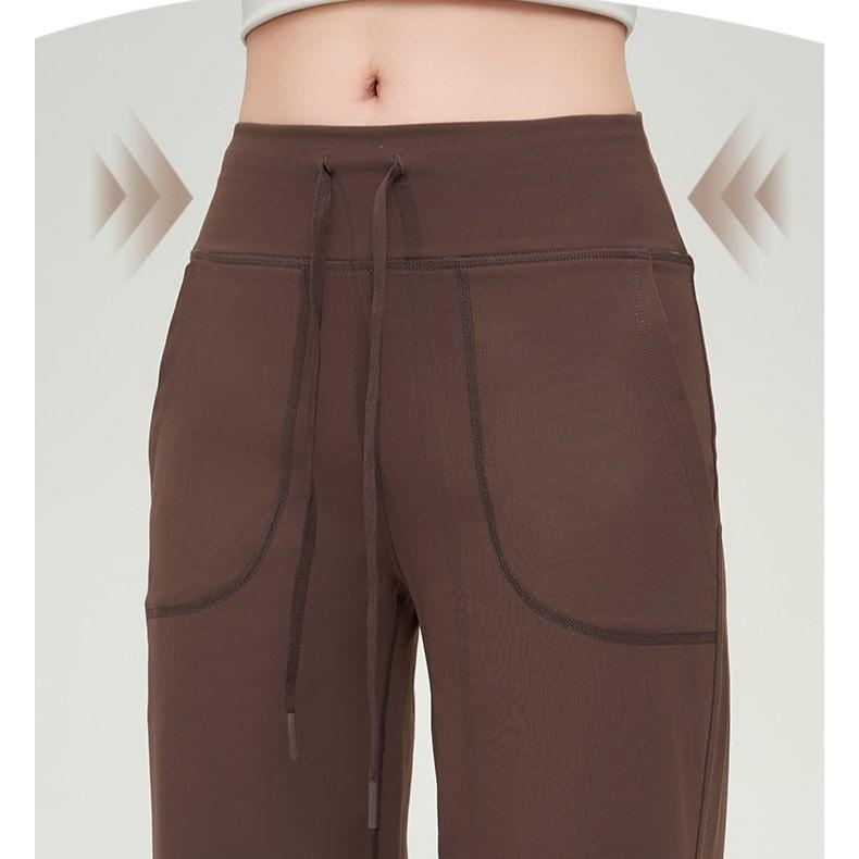 High Waist Plain Wide Leg Sweatpants Product Image