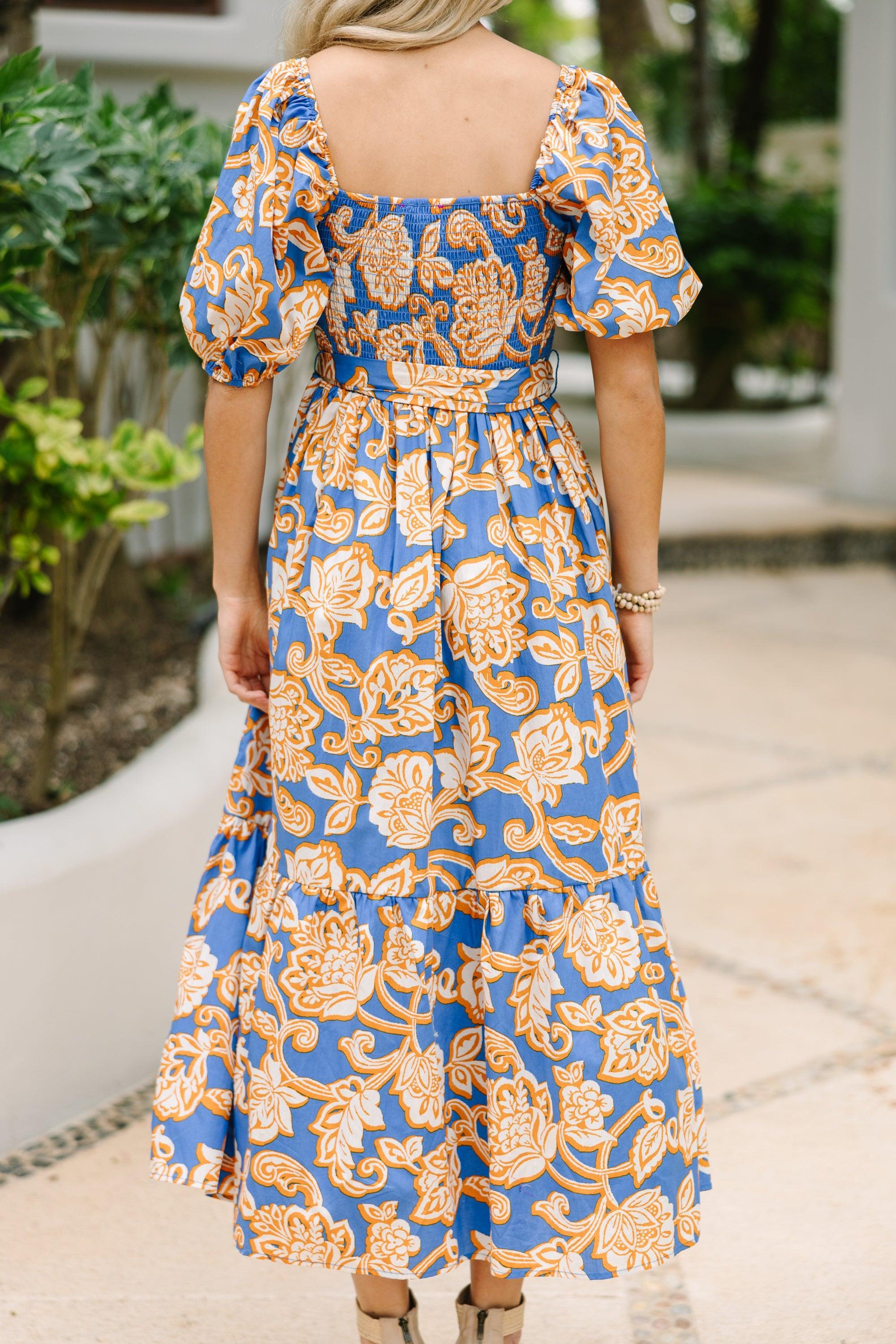 Feeling Bold Blue Floral Maxi Dress Female Product Image