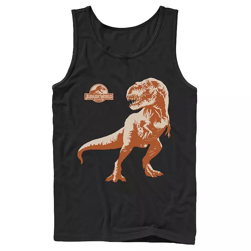 Mens Jurassic Park Orange Hue T-Rex Portrait Logo Tank Top Product Image