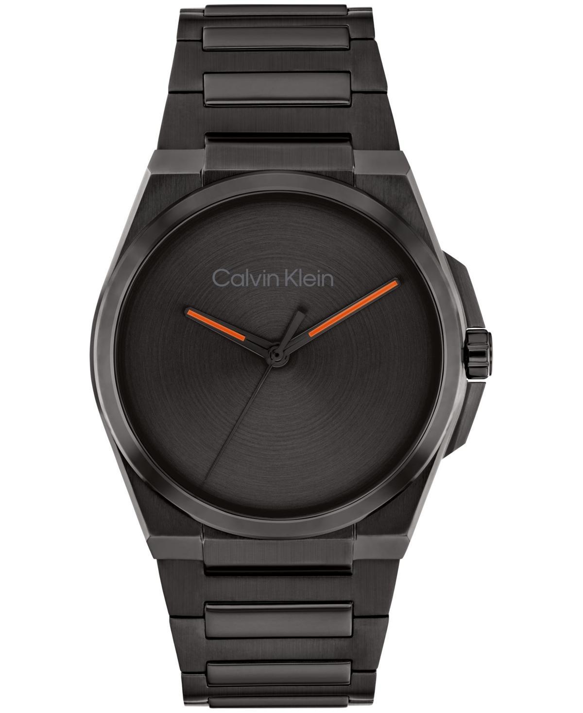 Calvin Klein Mens Brushed Dial H-Link Bracelet Watch - Black Product Image