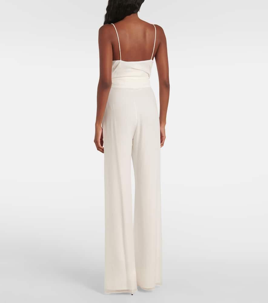 MAX MARA High-waist Silk Palazzo Trousers In White Product Image