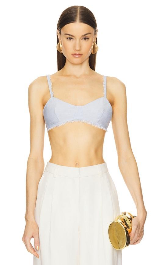 Cult Gaia Eza Top in Baby Blue. Product Image