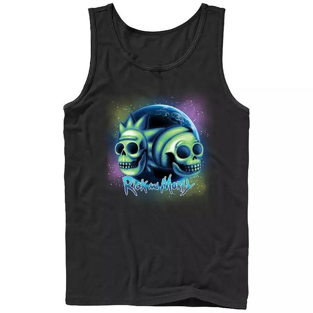 Mens Rick And Morty Space Skulls Graphic Tank Top Product Image