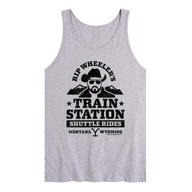 Mens Yellowstone Train Station Tank Top Product Image