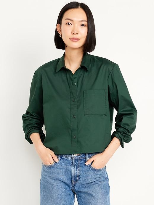 Button-Down Crop Shirt Product Image