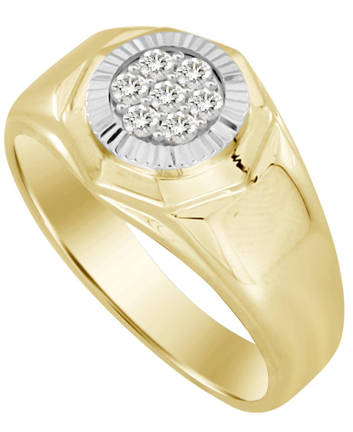 Mens Diamond (1/4 c t. t.w.) Ring in 10K Yellow and White Gol Product Image