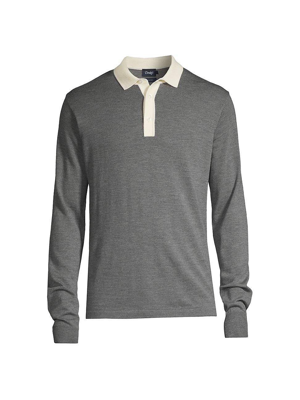 Mens Knit Wool Rugby Polo Sweater Product Image