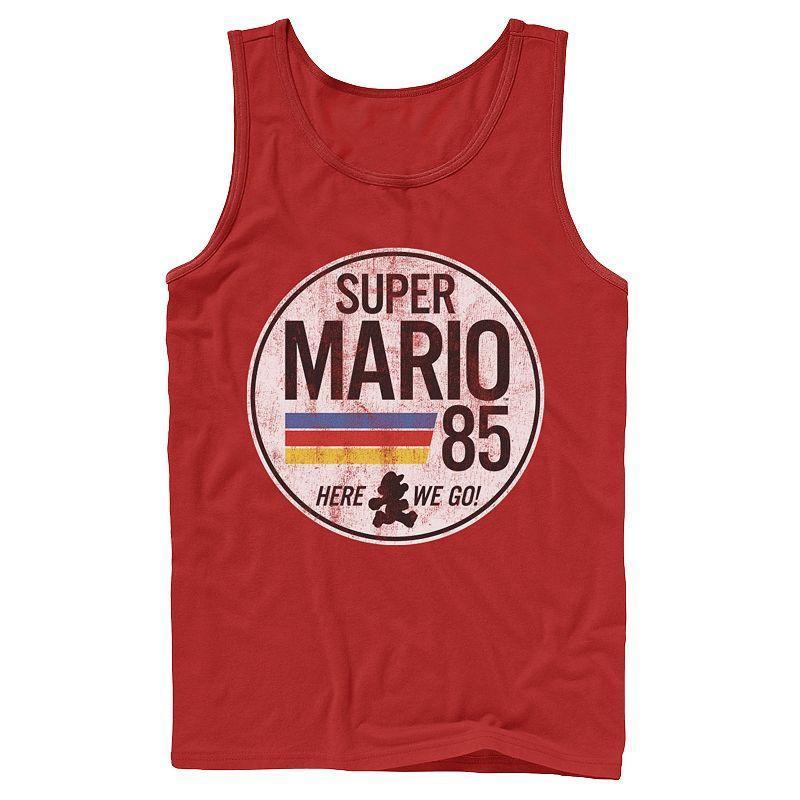 Mens Super Mario Retro Distressed Logo Tank Top Product Image