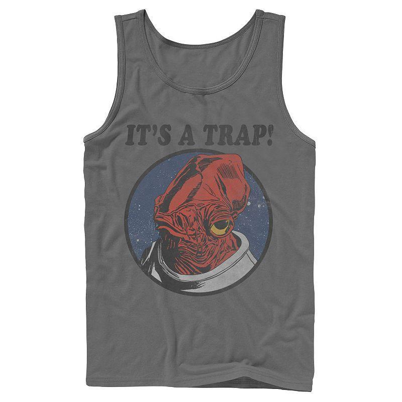 Mens Star Wars Admiral Ackbar ITS A TRAP! Quote Tank Top Grey Product Image