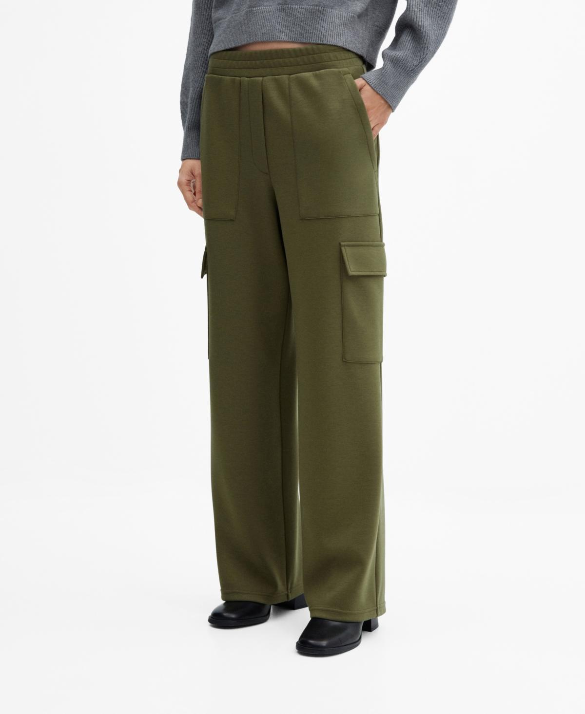 Mango Womens Elastic Waist Cargo Pants Product Image