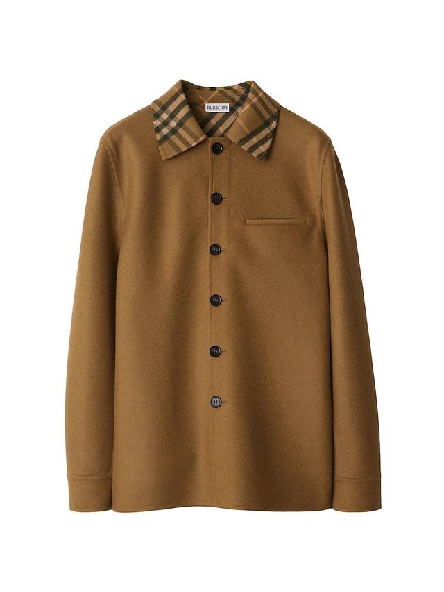 Womens Wool Check Collar Jacket Product Image