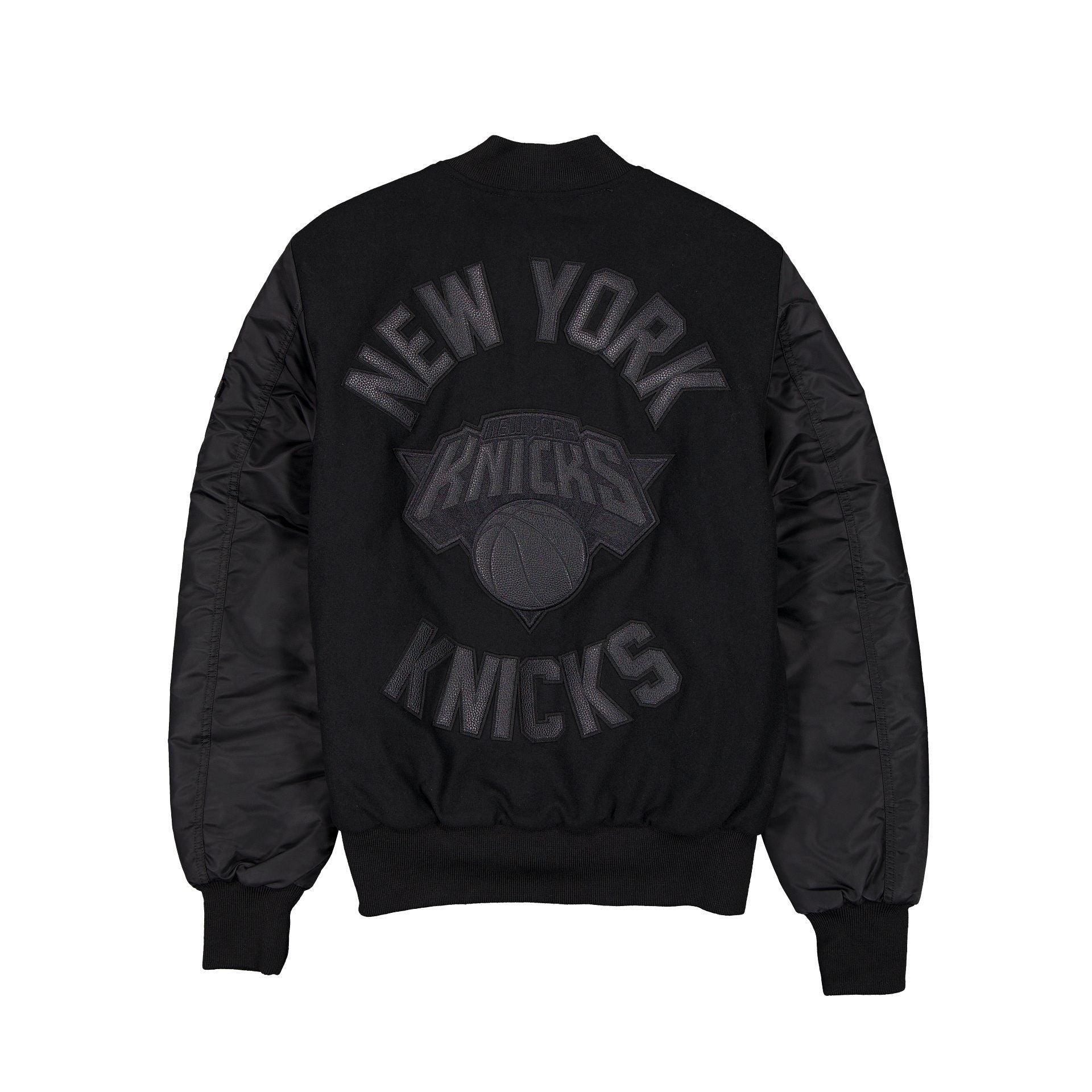 Alpha Industries x New York Knicks MA-1 Wool Varsity Jacket Black Male Product Image