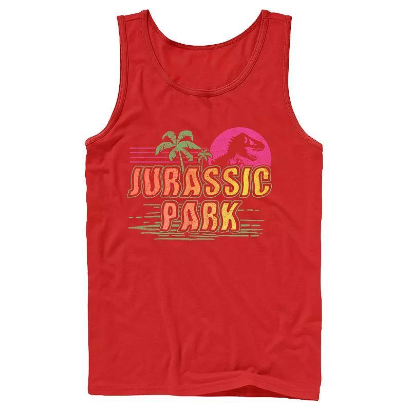 Mens Jurassic Park Neon Gradient Scene Tank Top Product Image