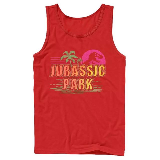 Mens Jurassic Park Neon Gradient Scene Tank Top Product Image