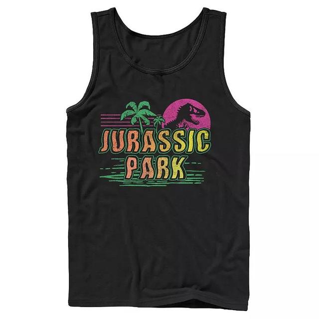 Mens Jurassic Park Neon Gradient Scene Tank Top Product Image