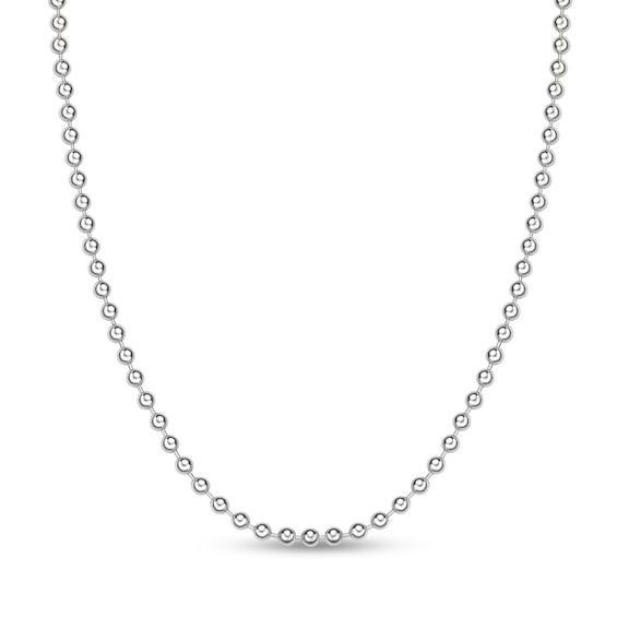 Men's 4.0mm Bead Chain Necklace in Solid Stainless Steel - 22" Product Image