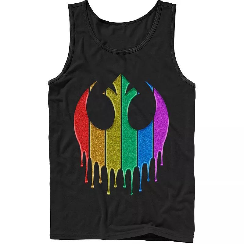 Mens Star Wars Pride Rebel Rainbow Glitter Logo Tank Top Product Image