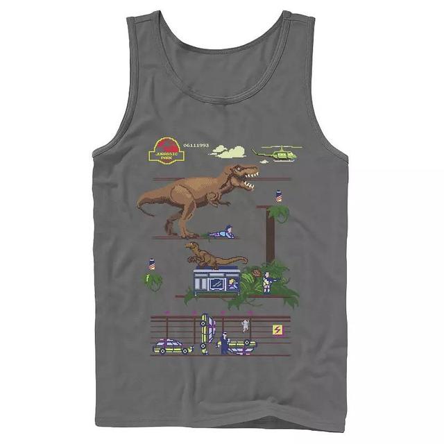 Mens Jurassic Park Digital Video Game Scene Tank Top Product Image