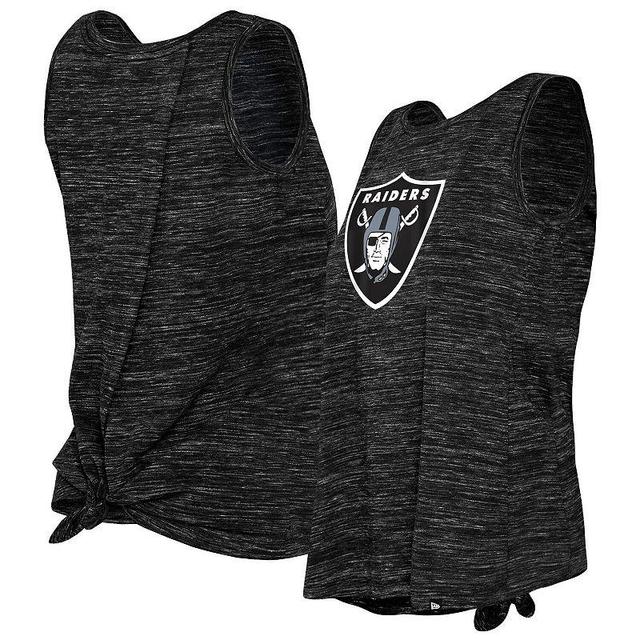 Womens New Era Black Las Vegas Raiders Space Dye Tie-Back Tank Top Product Image